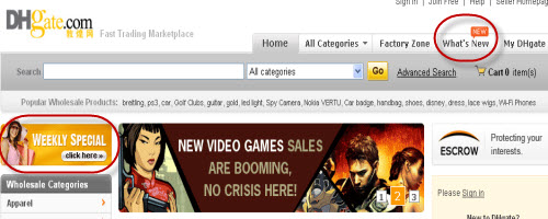 china wholesale marketplace dhgate changed homepage