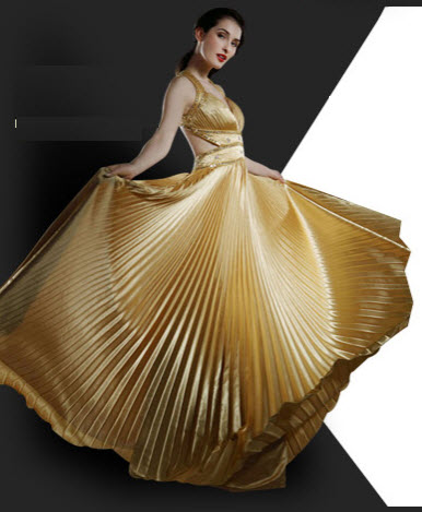 Golden Satin Evening Dresses