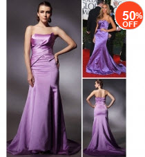 Purple Satin Evening Dresses