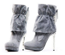 Suede Upper Fold Down Ankle Boots