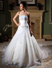 Ball Gown Strapless Organza Wedding Dresses