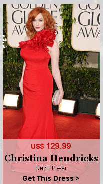Christina Hendricks Evening Dress at Golden Globe 2011