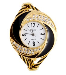 bracelet analog watch with crystals
