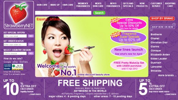 Online Cosmetic Shop Strawberrynet.com