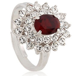 red diamond with white gold ring