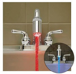 temperature controlled led faucet light