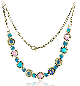 Rhinestone in Gold Alloy Necklaces