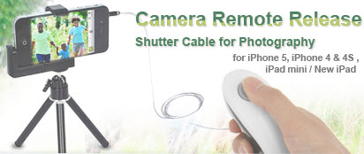 Camera Remote Release Shutter Cable for iPhone, iPad and iPod