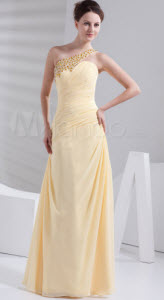 Daffodil Chiffon One Shoulder Prom Dress