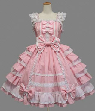Pink Bow Multi-layer Cotton Lolita Dress