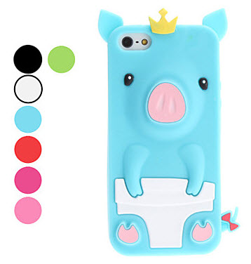 3D Design Cute Pig Pattern Soft Case for iPhone 5/5S