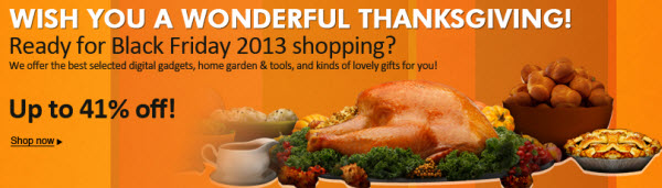 Tomtop.com Thanksgiving Day 2013 deals