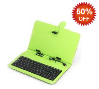Green Micro USB Keyboard Case for Tablets