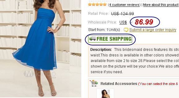 Wholesale Strapless Bridesmaid Dresses