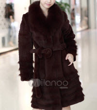 Fox Fur Rabbit Hair Long Coats