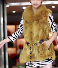 Fox Fur Sleeveless Vests