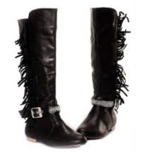 Fringe Knee High Boots