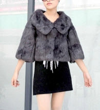 Half Sleeve Rabbit Fur Coats