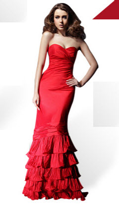 Taffeta Red Evening Dresses