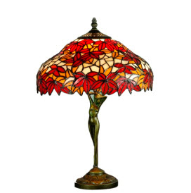 Tiffany Style Red Maple Table Lamps