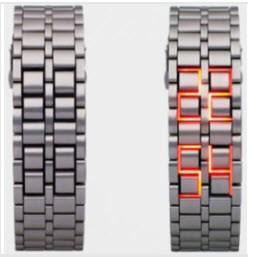 Red Light Metal LED Watches