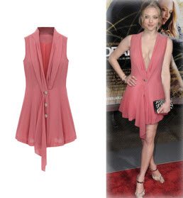 Shirt Style V-Neck Celebrity Fashion Dresses