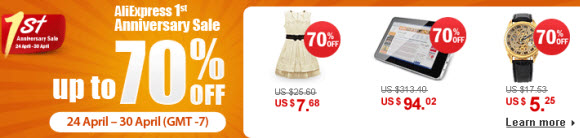 1 Year Anniversay Sale at AliExpress