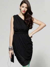 Asymmetrical Black Summer Dresses