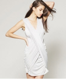 Cross Draped Sleepless Summer White Day Dresses