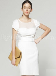 Silk Mesh White Summer Dresses