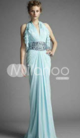 Halter V-Neck Evening Dress at Milanoo