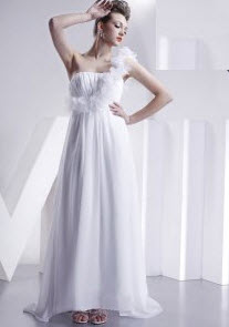 A-line One-shoulder Wedding Dress at Milanoo