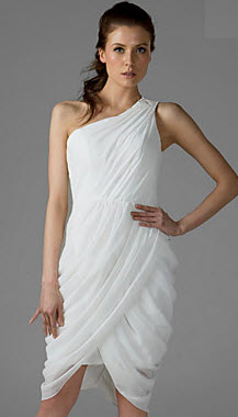 Sheath Column One Shoulder Chiffon Graduation Dress for College