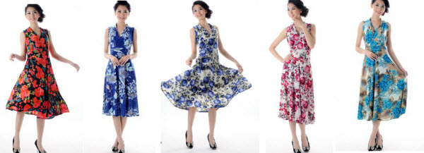 Floral Silk Dresses at Aliexpress.com