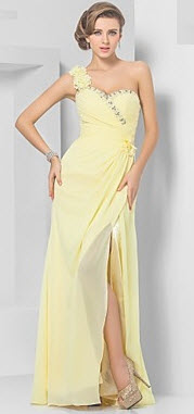 Sheath Column One-Shoulder Chiffon Evening Dress at Lightinthebox