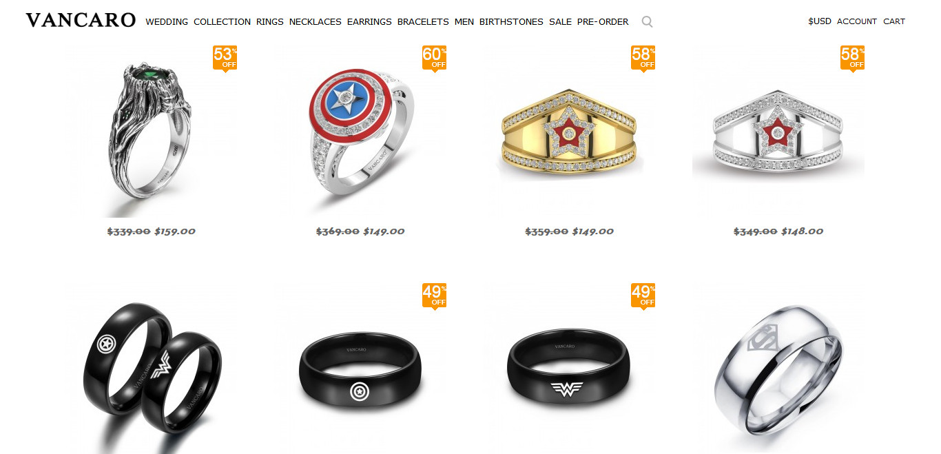 Vancaro Super hero rings