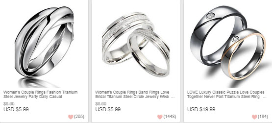 Lightinthebox couple rings